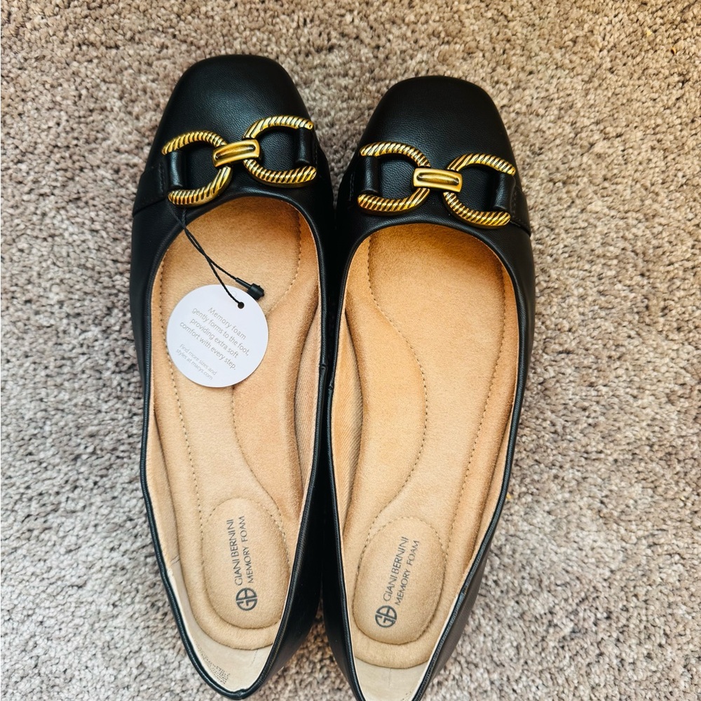 New Giani Bernini Women’s 7.5 Brookee Memory foam ballet flats black